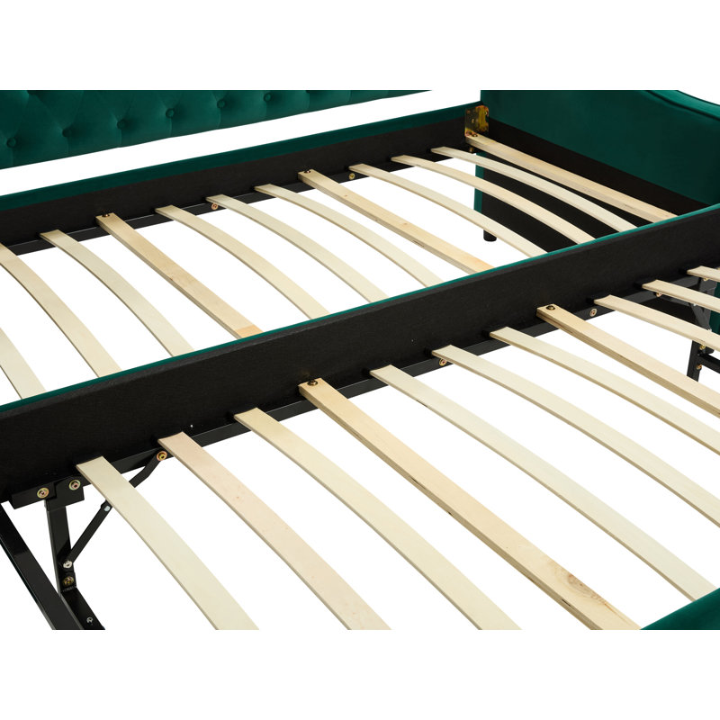Velvet Daybed With Trundle, Emerald
