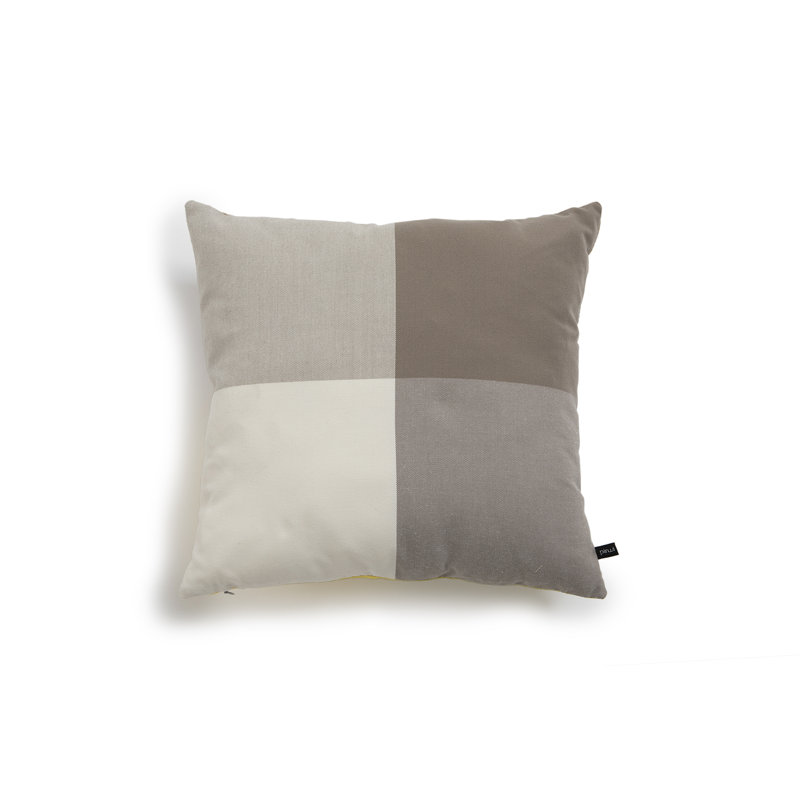 Pirwi Square Pillow Cover & Insert, 15.75" x 15.75", Mustard/Brown