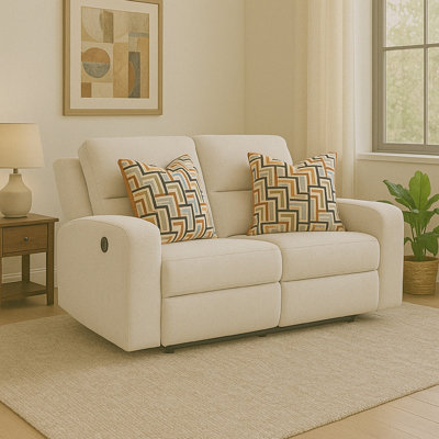 Causeuse inclinable manuelle en polyester Genna, 2 coussins 64 po