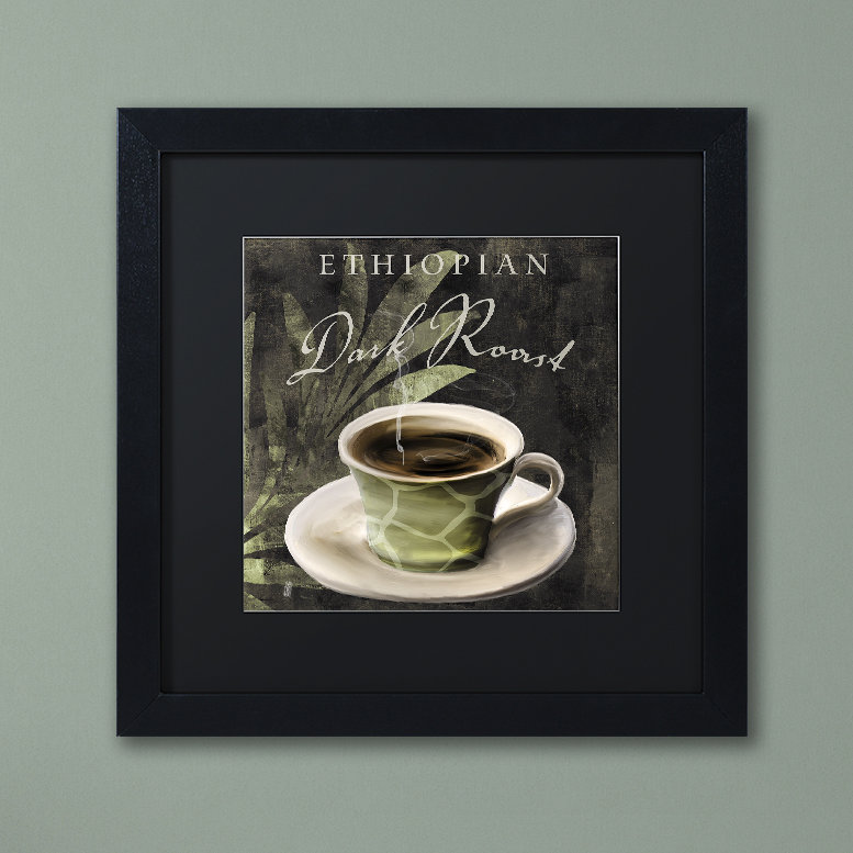 «Afrikan Coffee III» par Jadaya, impression encadrée, H 11 po x l 14 po x P 0,5 po, Cadre noir, Noir