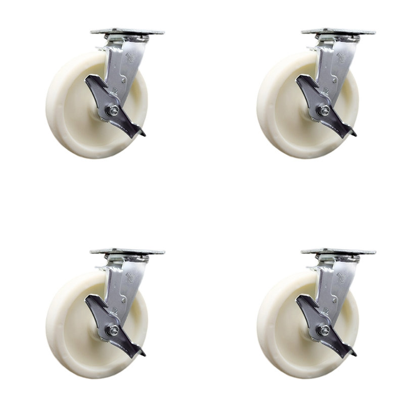 Roulettes en acier inoxydable et nylon
