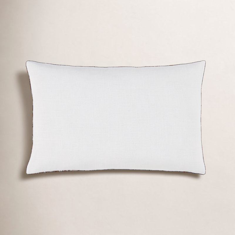 Caigan Accent Pillow, Polyester, Orange/White