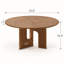 Table basse ronde de 80 cm en placage de frêne avec piètement sculptural, table centrale moderne du milieu du siècle pour petits espaces