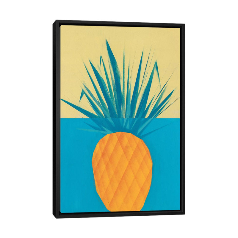 Pineapple 1 Piece Wall Art on Canvas, 152.5 cm H x 101.5 cm W, Black Framed