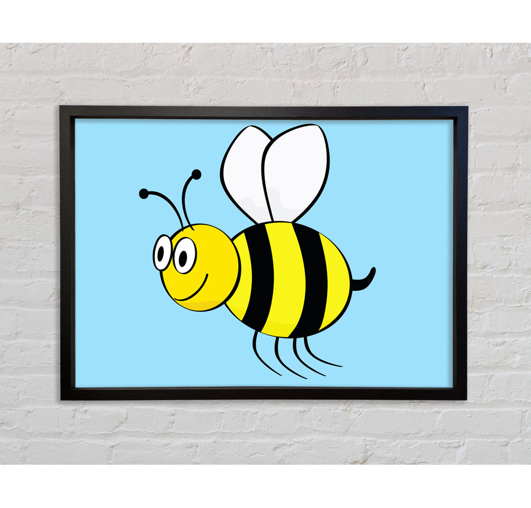 Buzzing Bee Baby Blue - Einzelner Bilderrahmen Kunstdrucke auf Leinwand