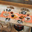 Halloween Ghost Table Runner 13×72 in, Soft Plush Table Cloth Spooky Fall Dining Kitchen Party Indoor Decoration (Orange)