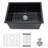 24"W x 18"D x 12"H Granite Undermount Sink For Laundry and Kitchen, Black