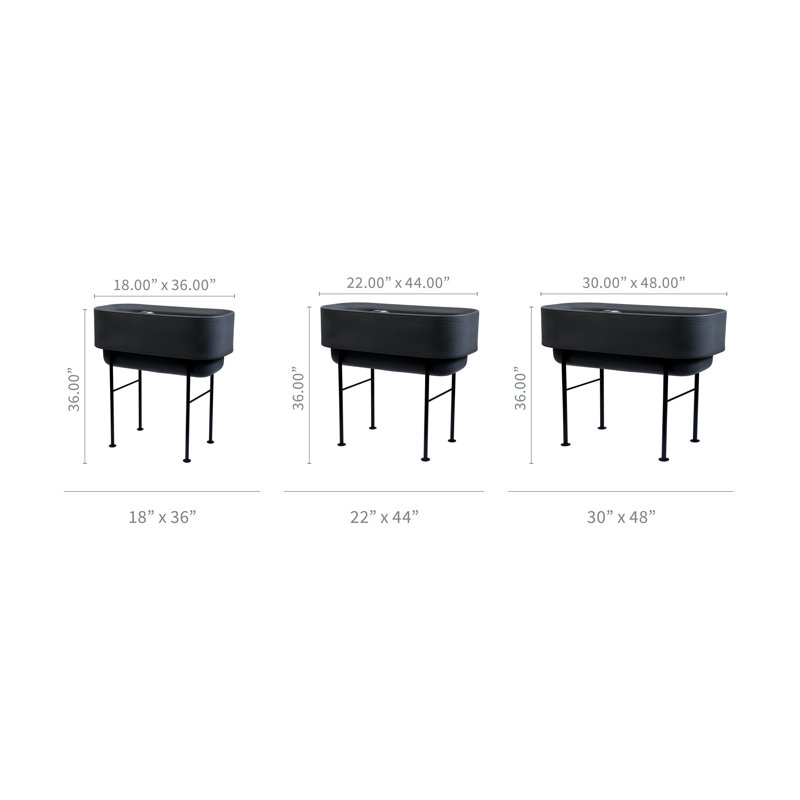 Nest Alpine White 22" x 44" Raised Planter with Steel Legs