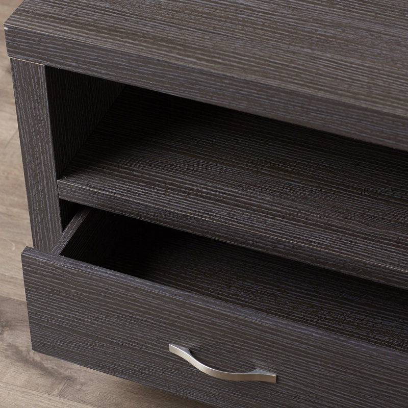 Meuble télé 47,2 po Homeros, Gris foncé / gris anthracite / grain de bois