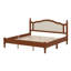 Lit plateforme King Size avec tête de lit en rotin, lit plateforme en bois avec tête de lit, cadre de lit en rotin et en bois pour chambre à coucher