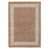 Hand Knotted Wool Oriental Area Rug in Red And Ivory