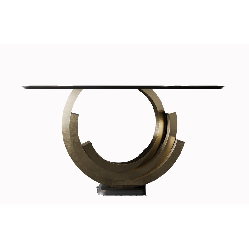 Console Table, Black/Gold, 31.5" H x 47.24" W x 13.78" D