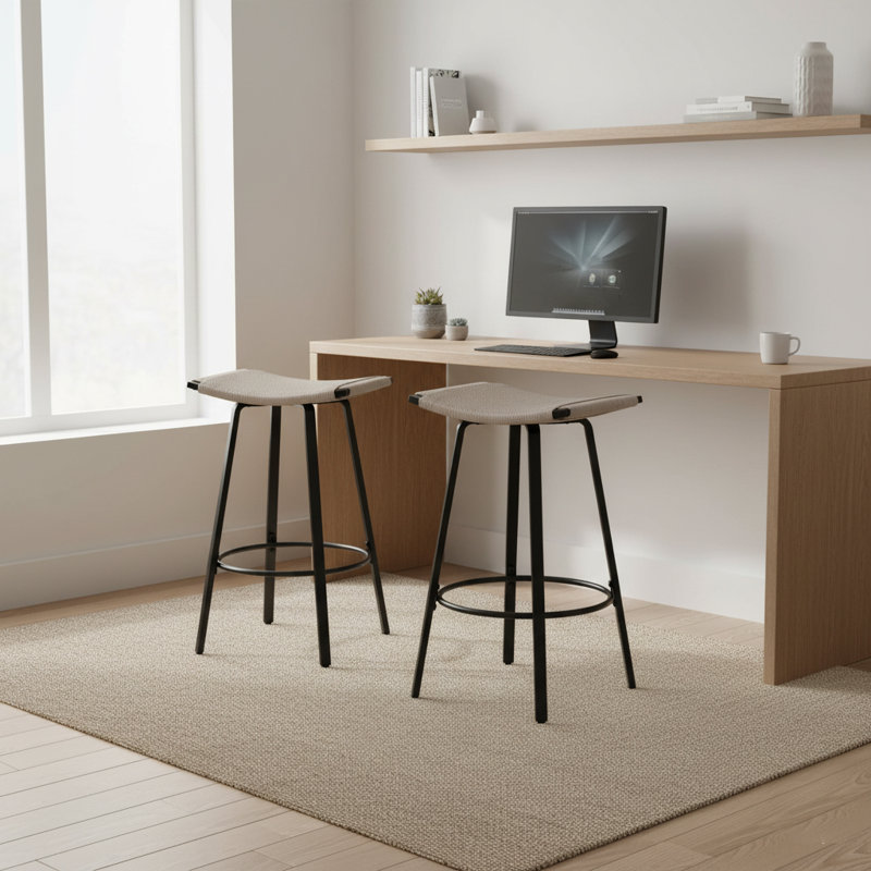 Ensemble de tabourets de bar 2 pièces à texture tissée, tabourets de bar minimalistes modernes en fer pour usage domestique et commercial