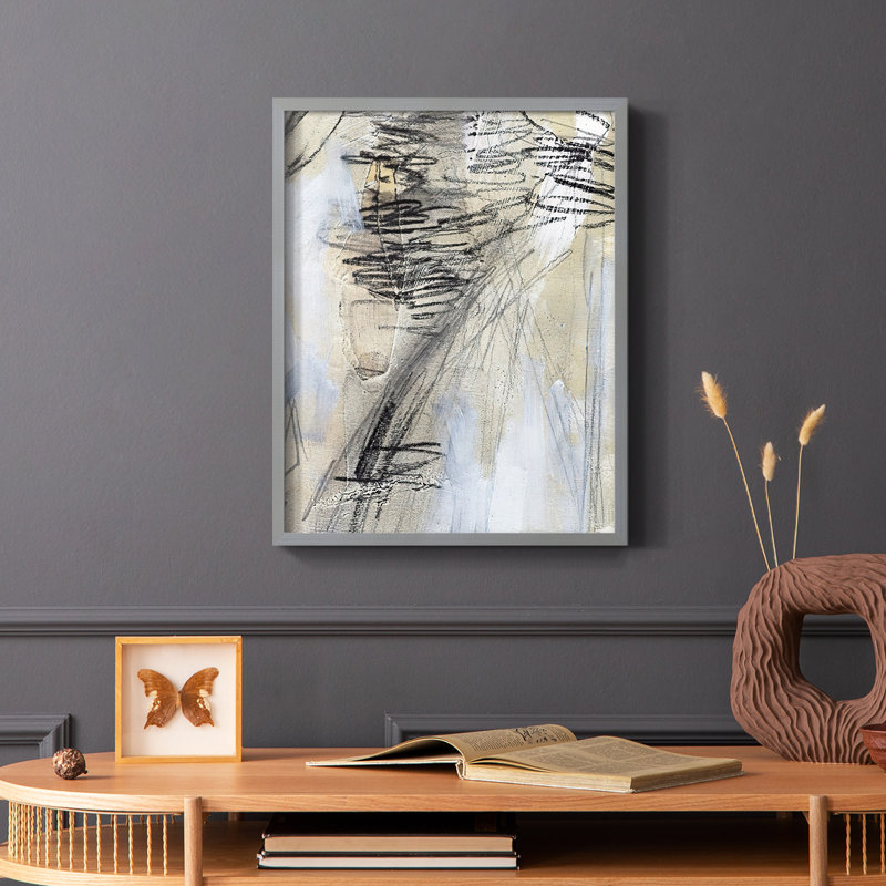«Masked Notes V», reproduction encadrée - bois massif, Gris, H 10 po x l 8 po