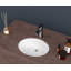 19"X16" White Ceramic Oval Undermount Bathroom Sink With Overflow