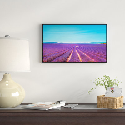«Lavender Flowers and Clear Sky», reproduction de photo sur toile tendue encadrée