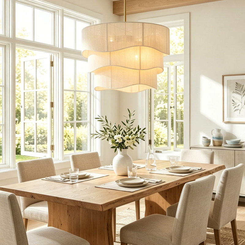 Virelle 6-Light Boho Dimmable Tiered Drum Chandelier