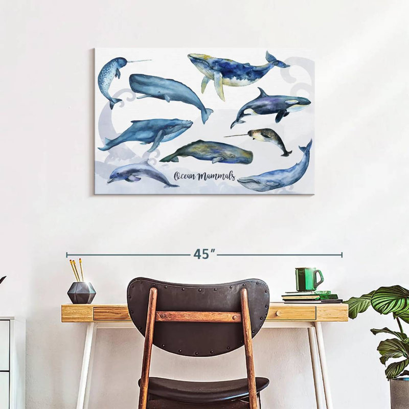 Brampt Ocean Mammals Chart, 24" H x 36" W