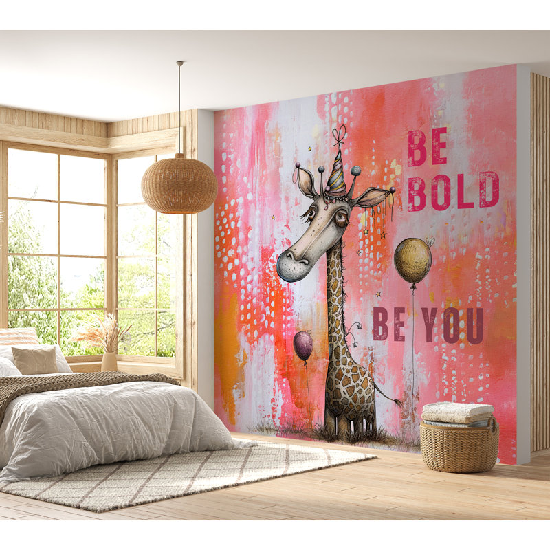Murale pelez et collez - Girafe Be Bold, L 90 po x l 90 po