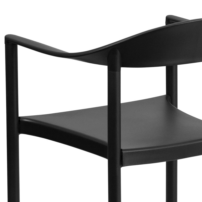 Chaise empilable en plastique Bryar, Noir