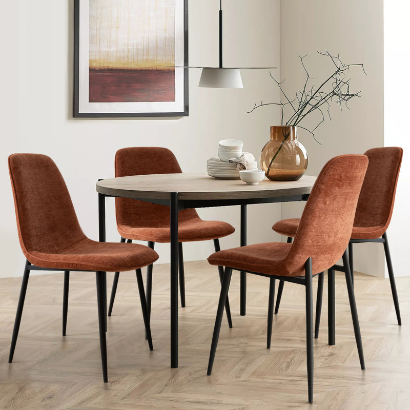 Chaise rembourrée en tissu Sheryl, Terra
