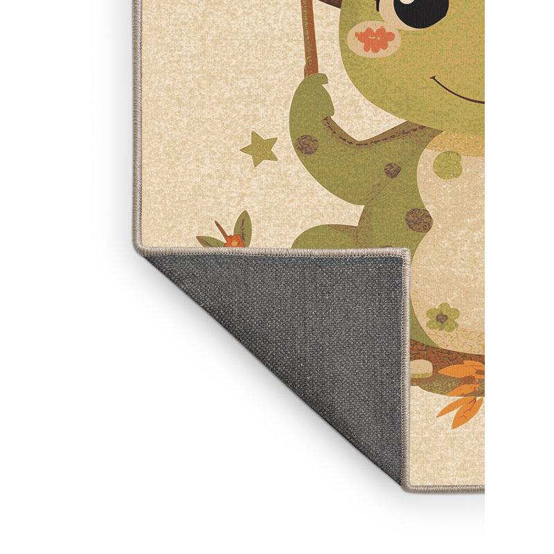 Soft Plush Etamin Halloween Modern & Contemporary Abstract Area Rug in Beige – Beige Binding, 4x6