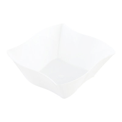 Restaurantware-3.3 x 3.3 x 1.4 Inch Dessert Plates, 100 Small Cocktail Plates - Square, Wavy Edges, Black Plastic Disposable Appetizer Plates, Holds Entrees, For Wedding, Or Birthday Parties
