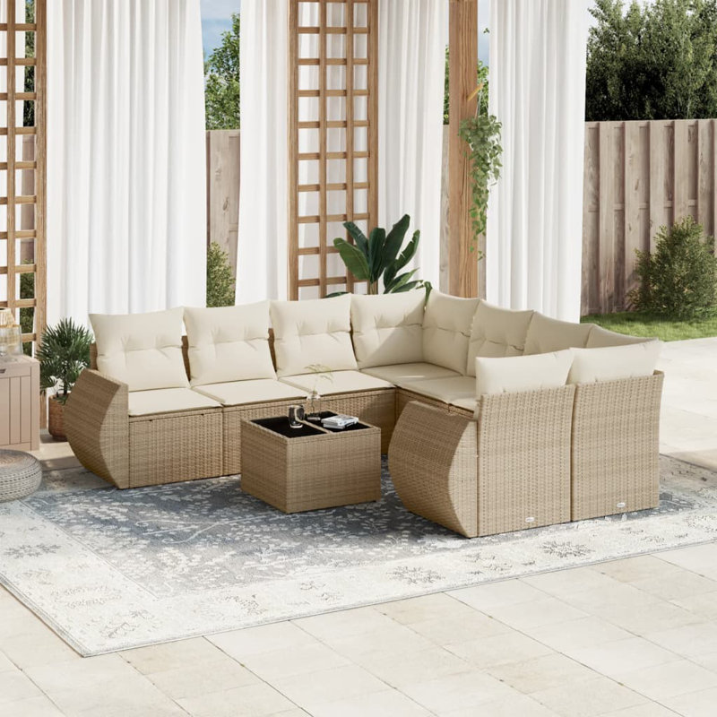 Ensemble de canapé de jardin Vidaxl, Beige