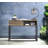 Rustic Oak And Black Writing Desk With Drawer And Shelf