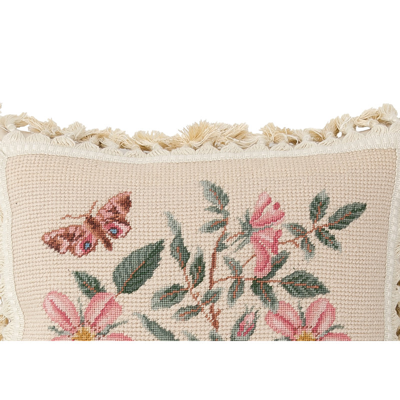Flowers Needlepoint Throw Pillow