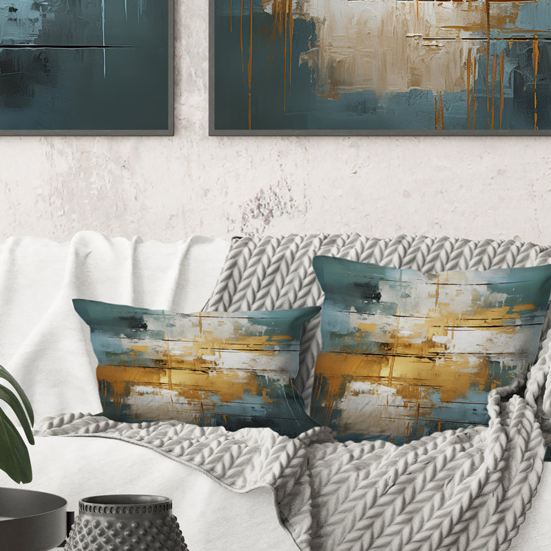 Comfort Of Glory Abstract Expressionism Blue III - Abstract Painting Printed Throw Pillow
