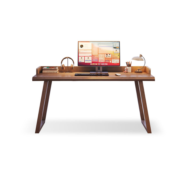 Light Walnut Rectangular Solid Wood Writing desk, 29.53" H x 47.24" W x 23.62" D