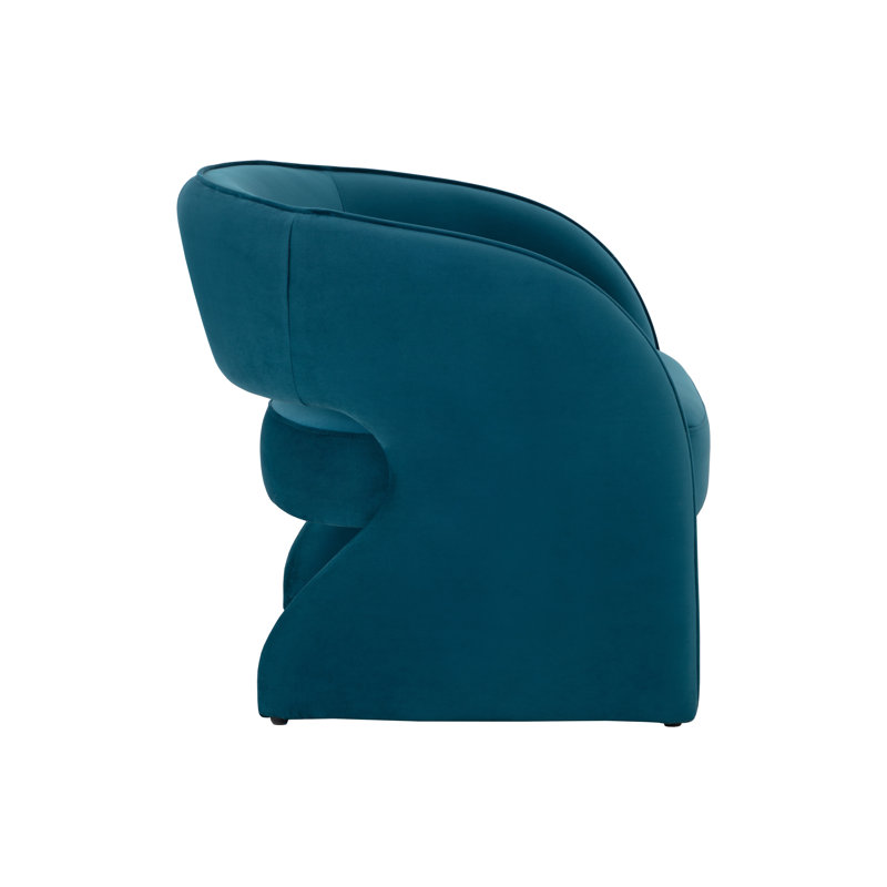 Lounge Chair, Teal Polyester