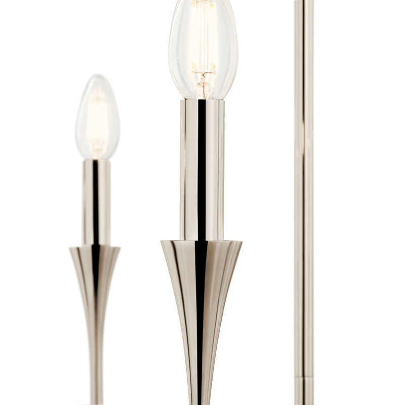  Lustre en acier à intensité variable, H 19,25 po x l 30,25 po x P 30,25 po, 5, Nickel poli