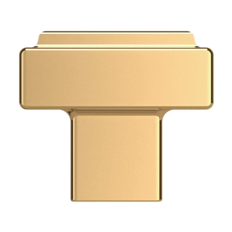 4425 Rectangle Raised Knob, Non-Lacquered Brass
