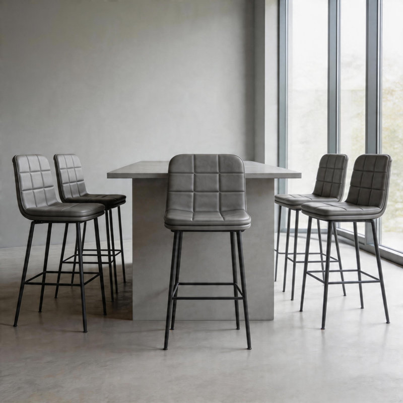 Tabourets de bar haut de gamme à hauteur de comptoir, 6, Gris