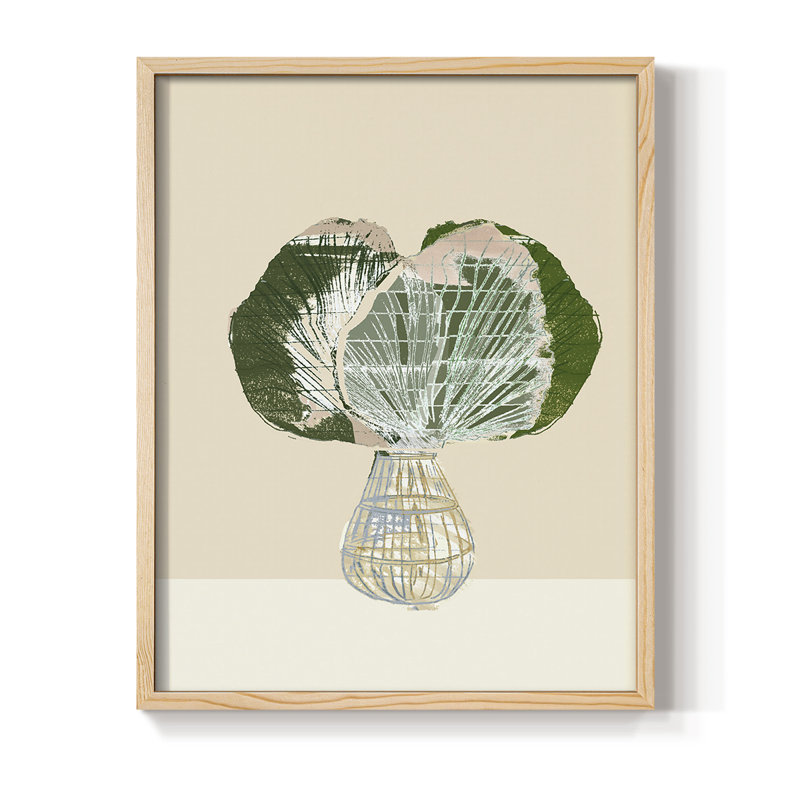 «Woven Tropical Leaf I», reproduction encadrée - bois massif