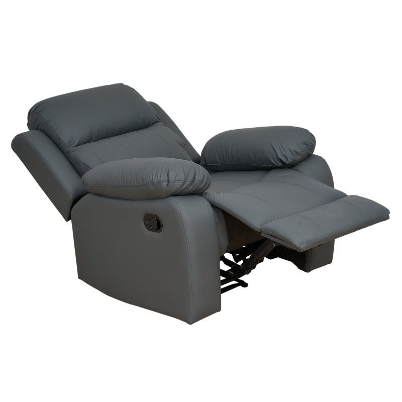Fauteuil inclinable en similicuir Zanelle, Cuir gris foncé