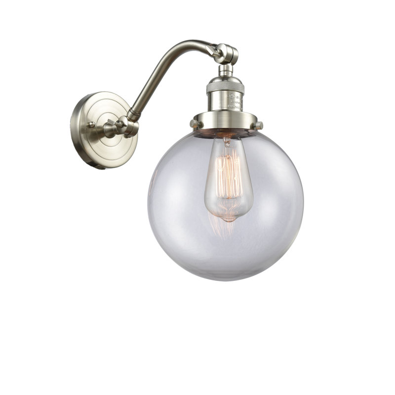 Clementina Armed Sconce, Oil Rubbed Bronze, Incandescent, Clear