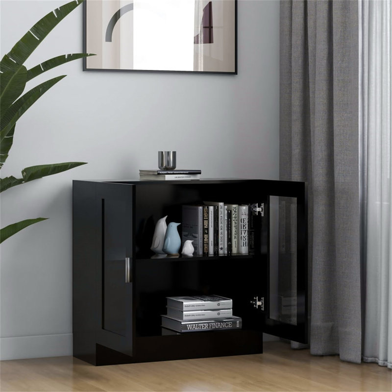 Iemanja 80cm H x 82.5cm W Standard Bookcase, Black/Clear