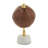 Leather Handmade Stitched Educational Brown Globe with White Marble Base