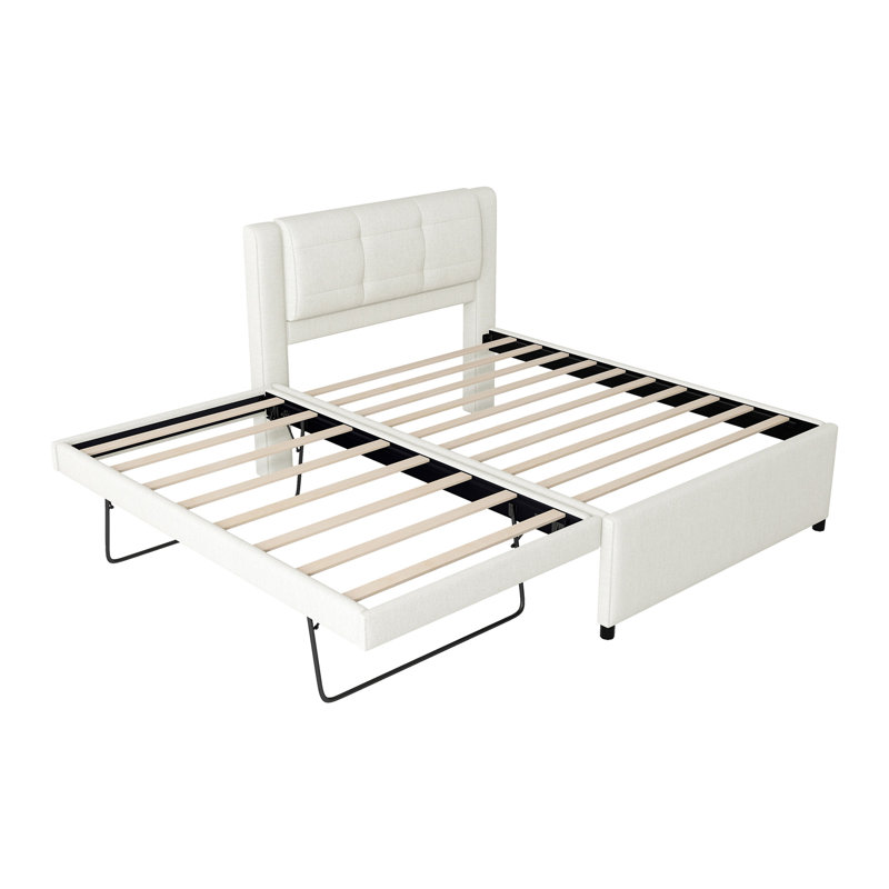 Lit plateforme double avec lit gigogne et lit gigogne double