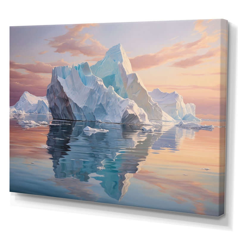 " Teal Peach Iceberg Frozen Serenity ", H 30 po x l 40 po x P 1,5 po, Toile tendue