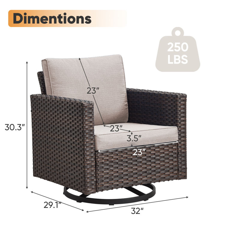 Chaise d'extérieur Kotick, Beige, Brun foncé