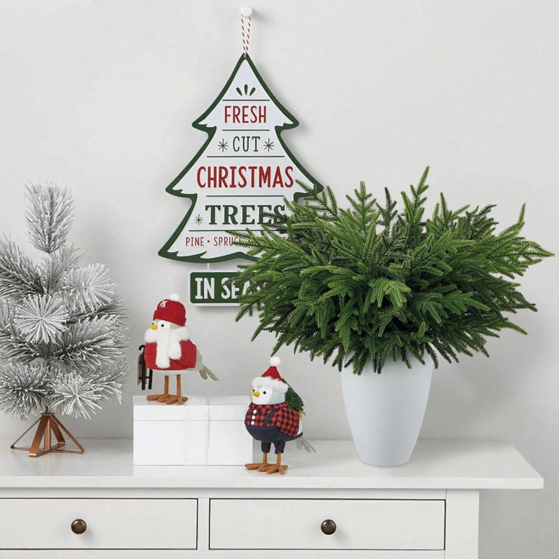8 pièces de pin artificiel artificiel de Noël avec branches artificielles en forme de pin de cèdre artificiel pour 8 pièces de 8 pi