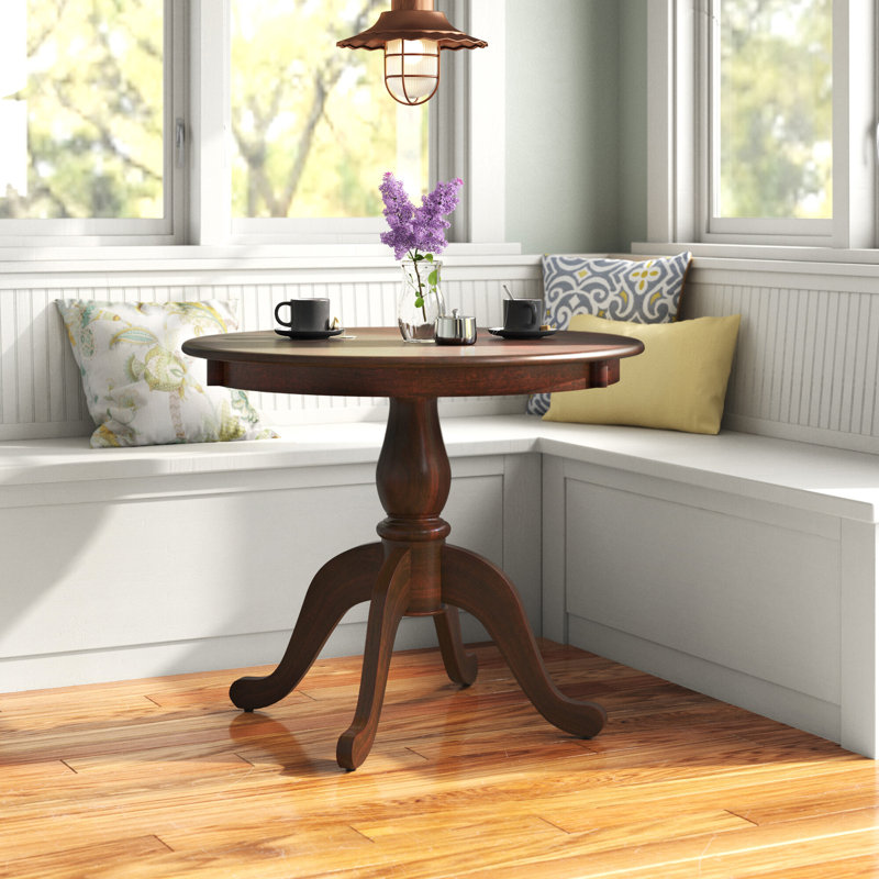 Classic Black 36-Inch Round Dining Table with Space-Saving Pedestal, Espresso, 30" H x 36" W x 36" L