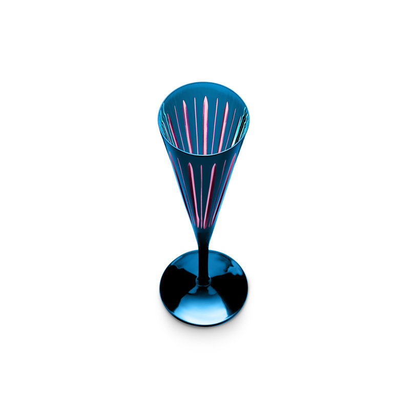 Prism Champagne Flutes - Blue S/4