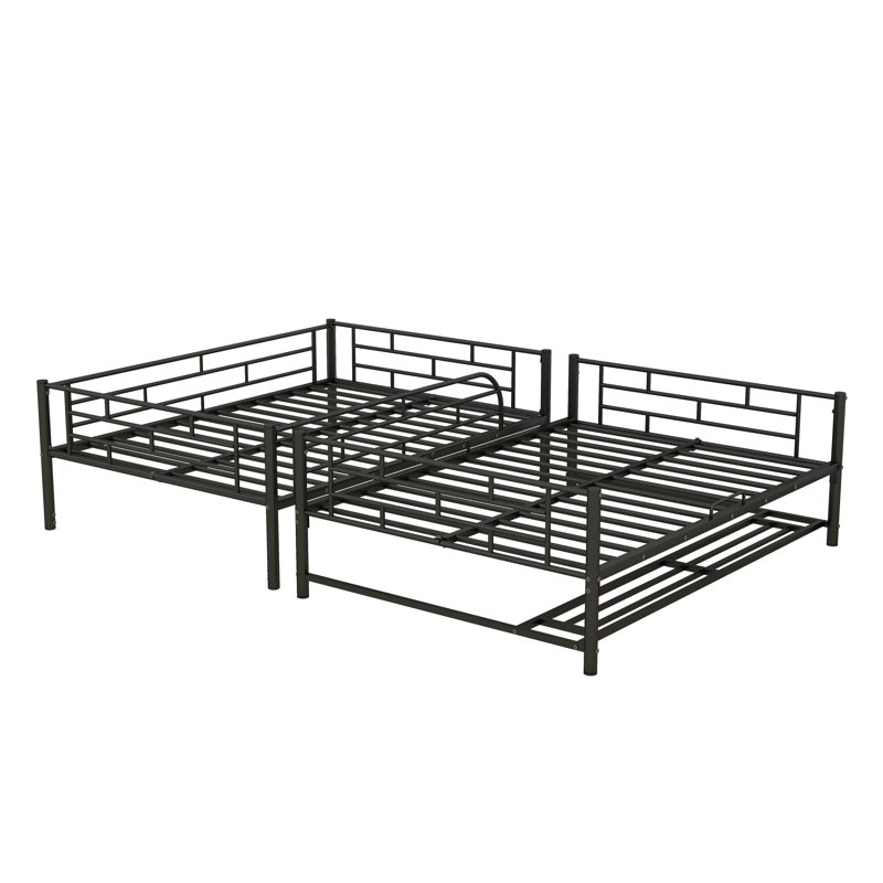 Manter Kids Metal Bunk Bed, Black, Full