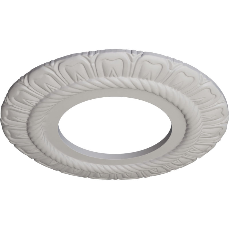 Endurathane Claremont Ceiling Medallion, 9"OD x 4 1/2"ID x 1/2"P (Fits Canopies up to 5 5/8"), Hand-Painted Ultra Pure White Finish