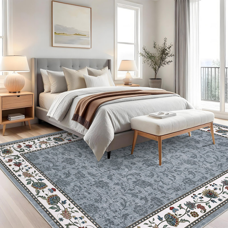 Tapis lavable Farmhouse Floral, Rectangle 5 pi x 7 pi